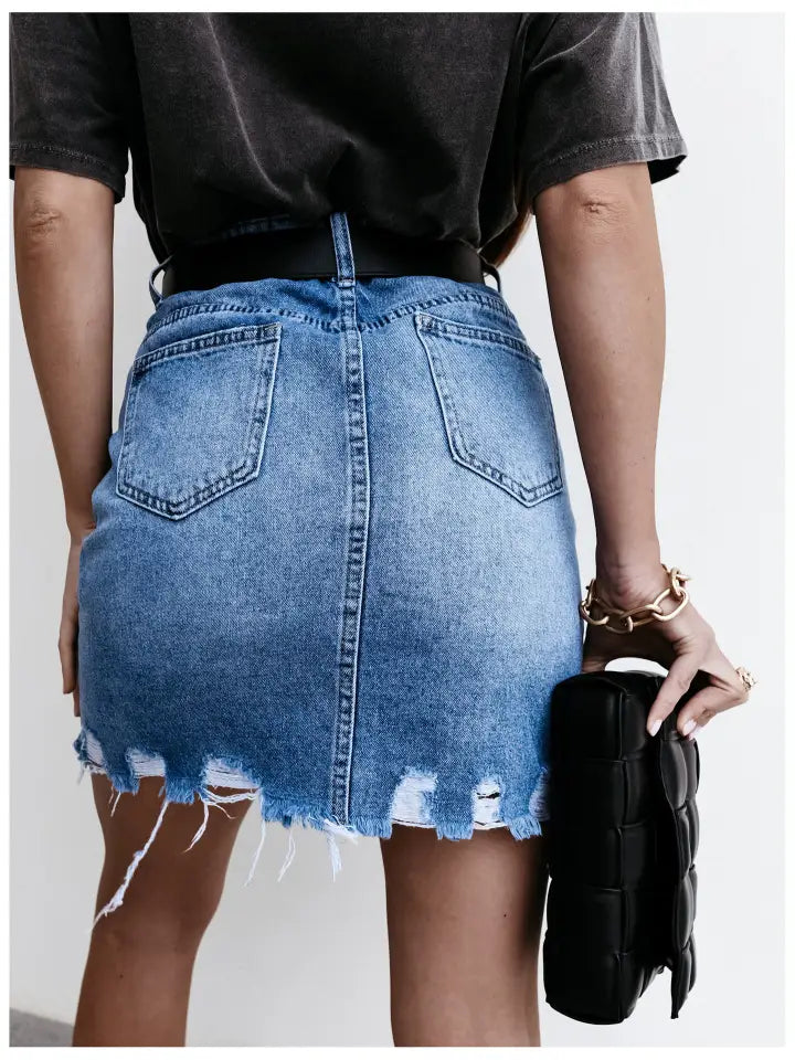 Hight Waist Slim Fit Denim Mini Skirt