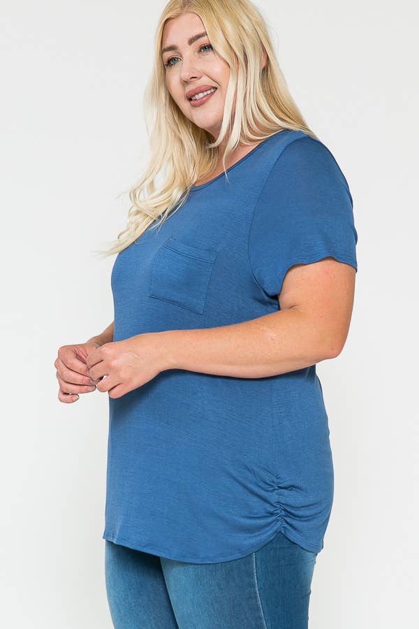 Plus Size Round Neck Solid Basic Top