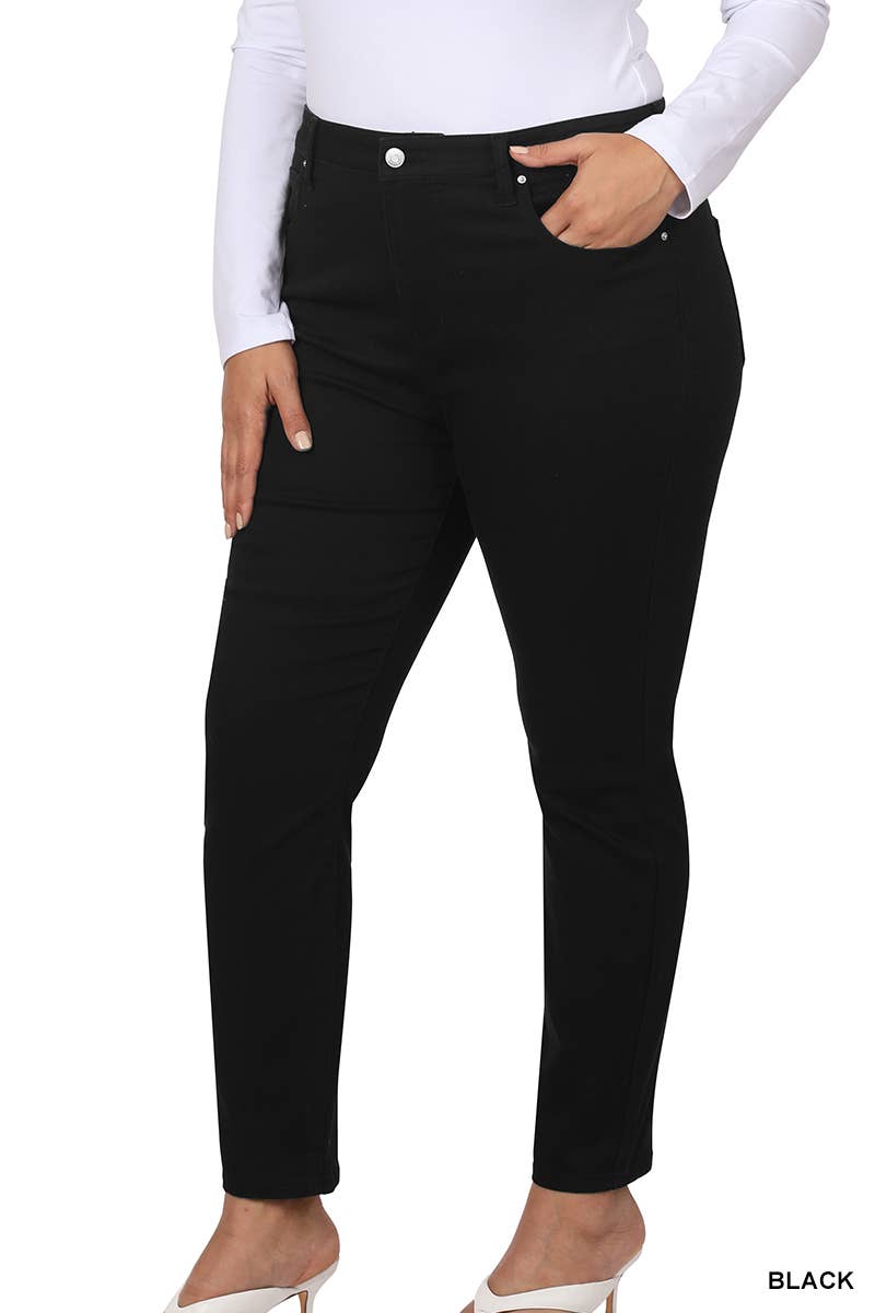 PLUS SIZE HIGH-RISE SKINNY COLOR DENIM PANTS