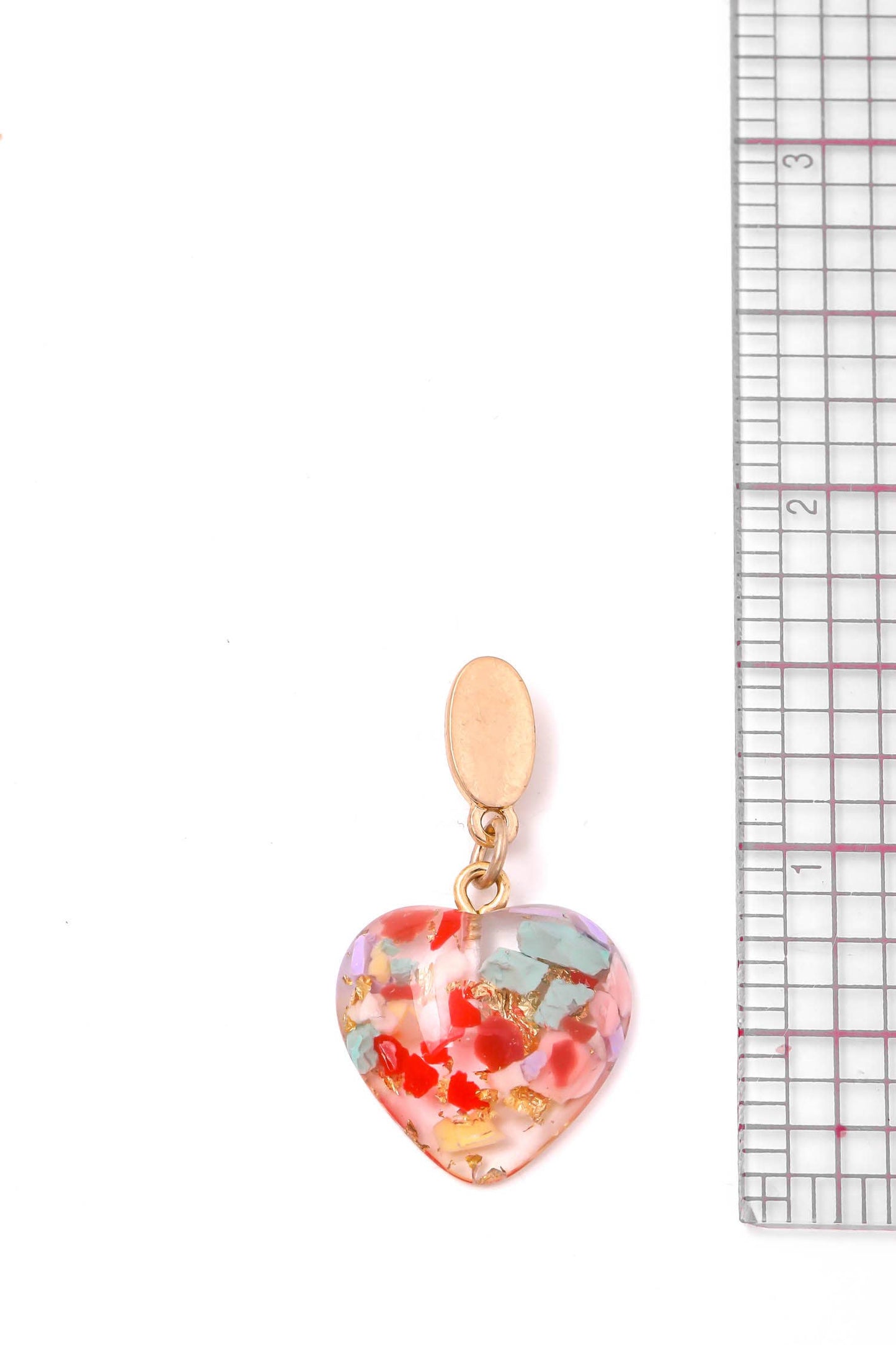 Resin Heart Dangle Drop Earrings