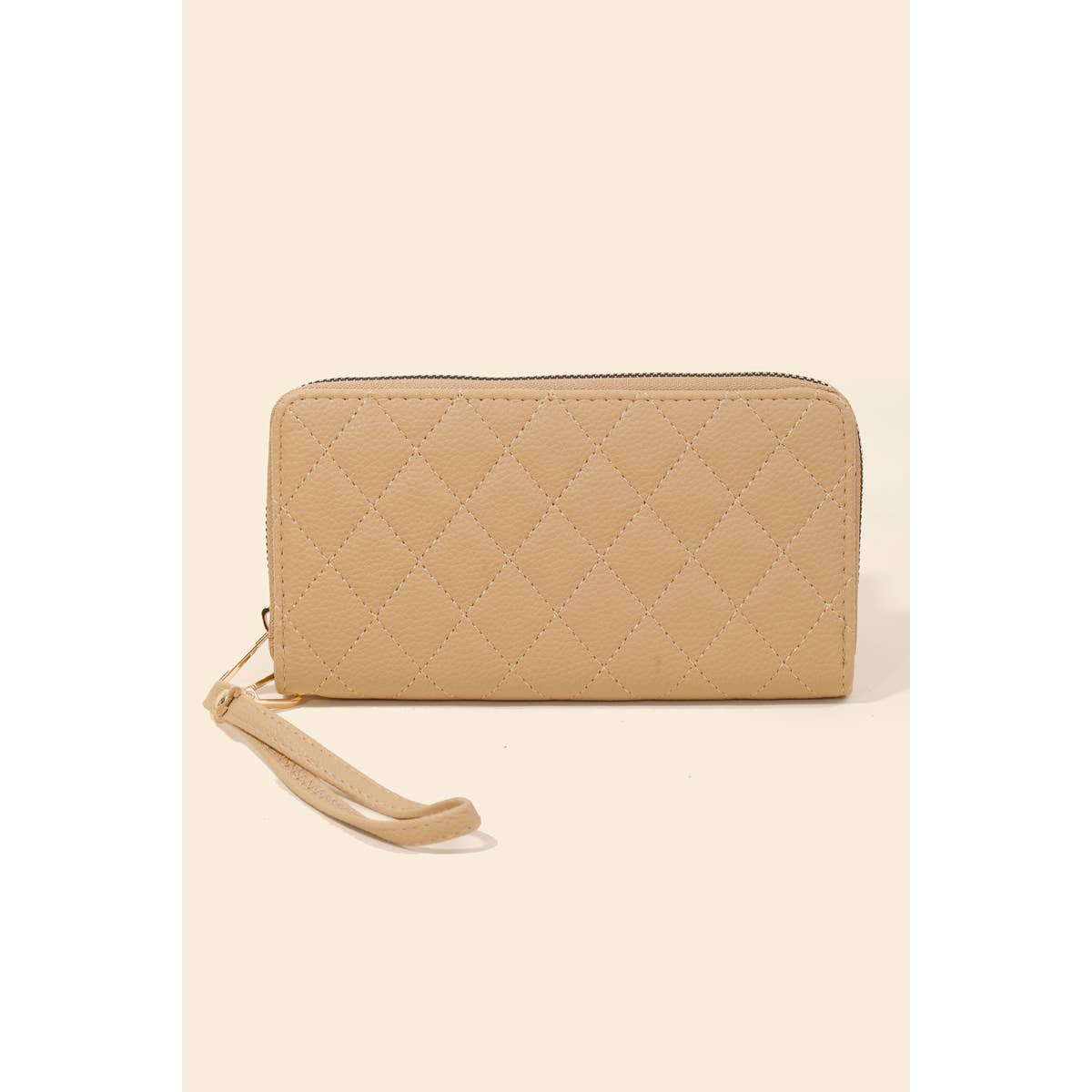 Diamond Pattern Faux Leather Rectangle Wallet