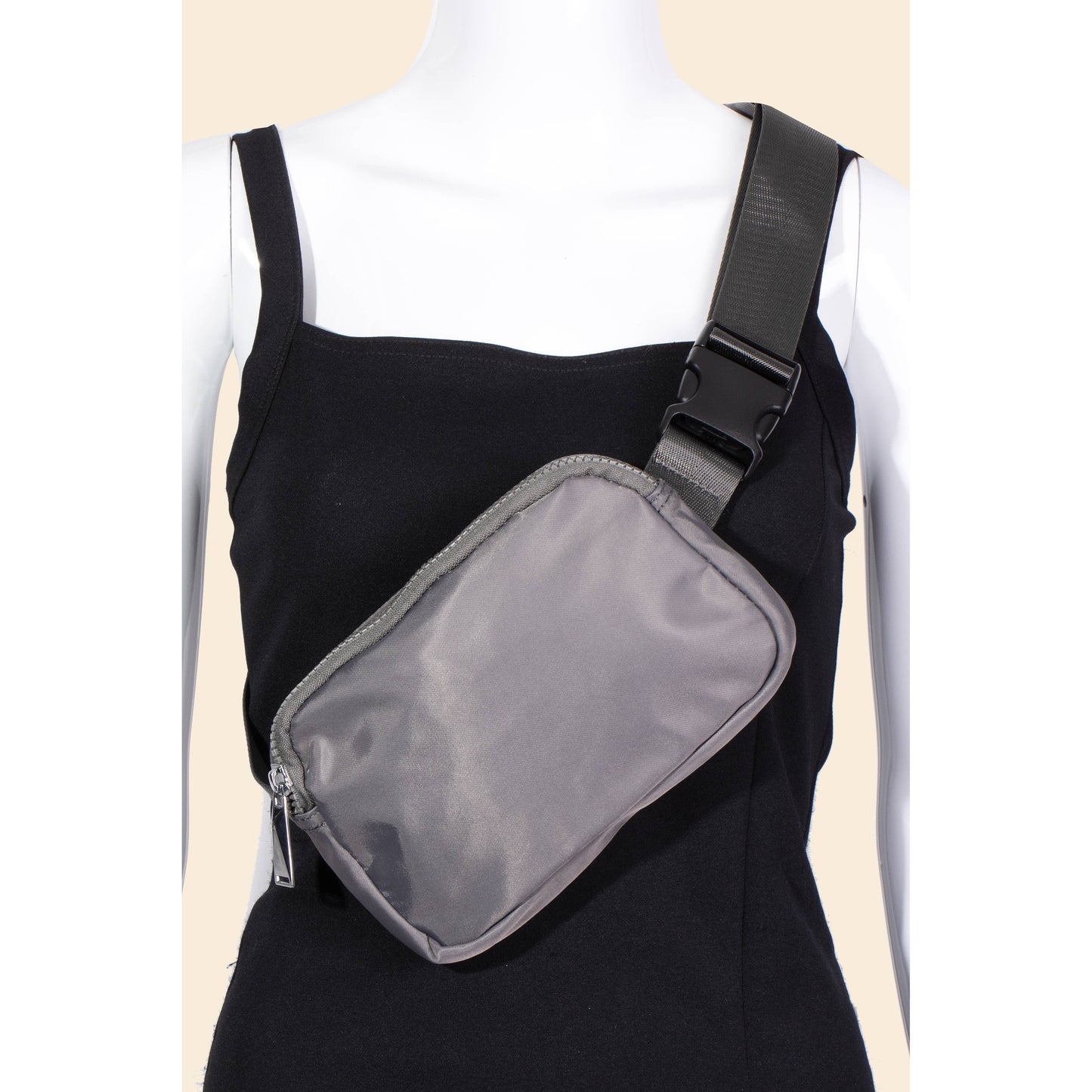 Rectangular Nylon Zipper Fanny Pack