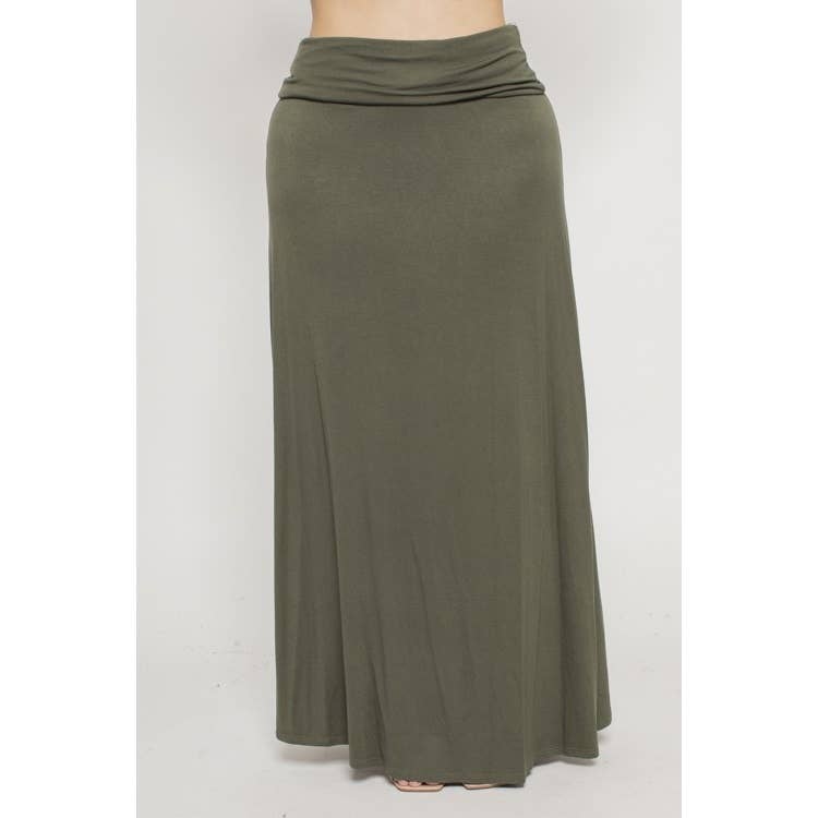 PLUS SIZE FOLDOVER MAXI SKIRT