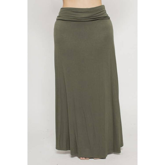 PLUS SIZE FOLDOVER MAXI SKIRT