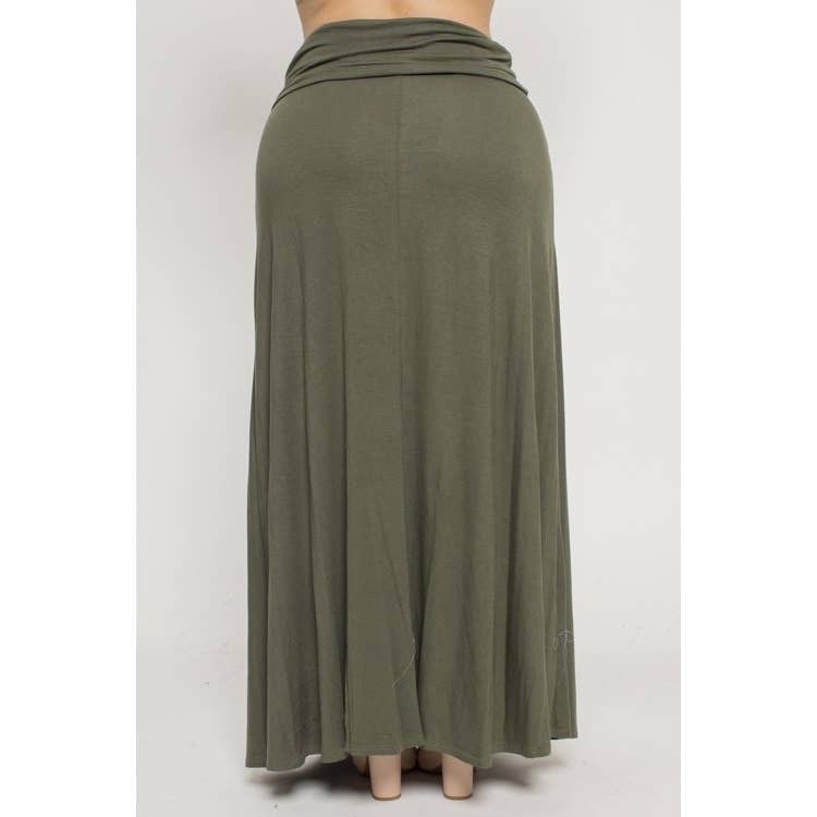 PLUS SIZE FOLDOVER MAXI SKIRT