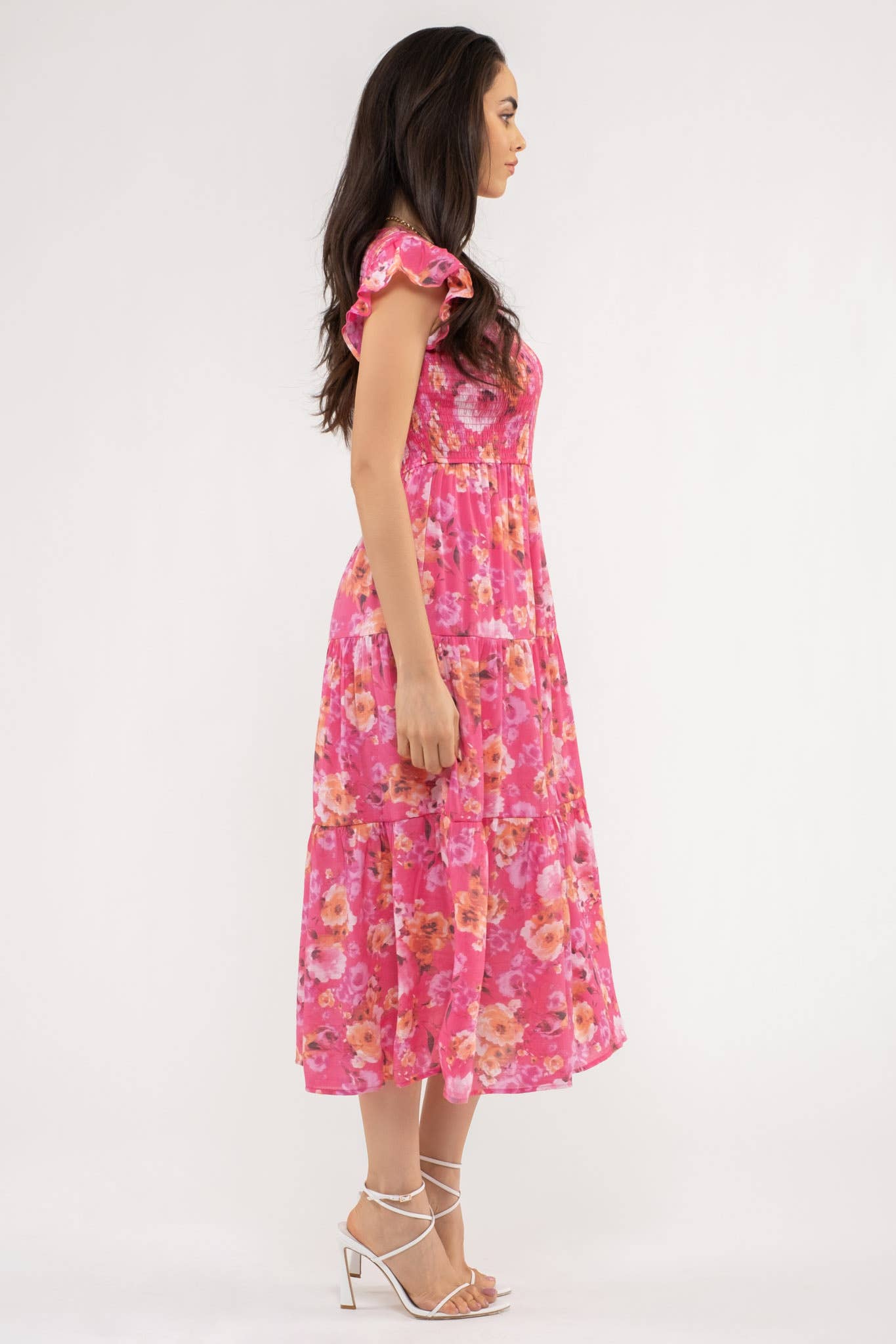 ROUND NECK FLORAL DRESS