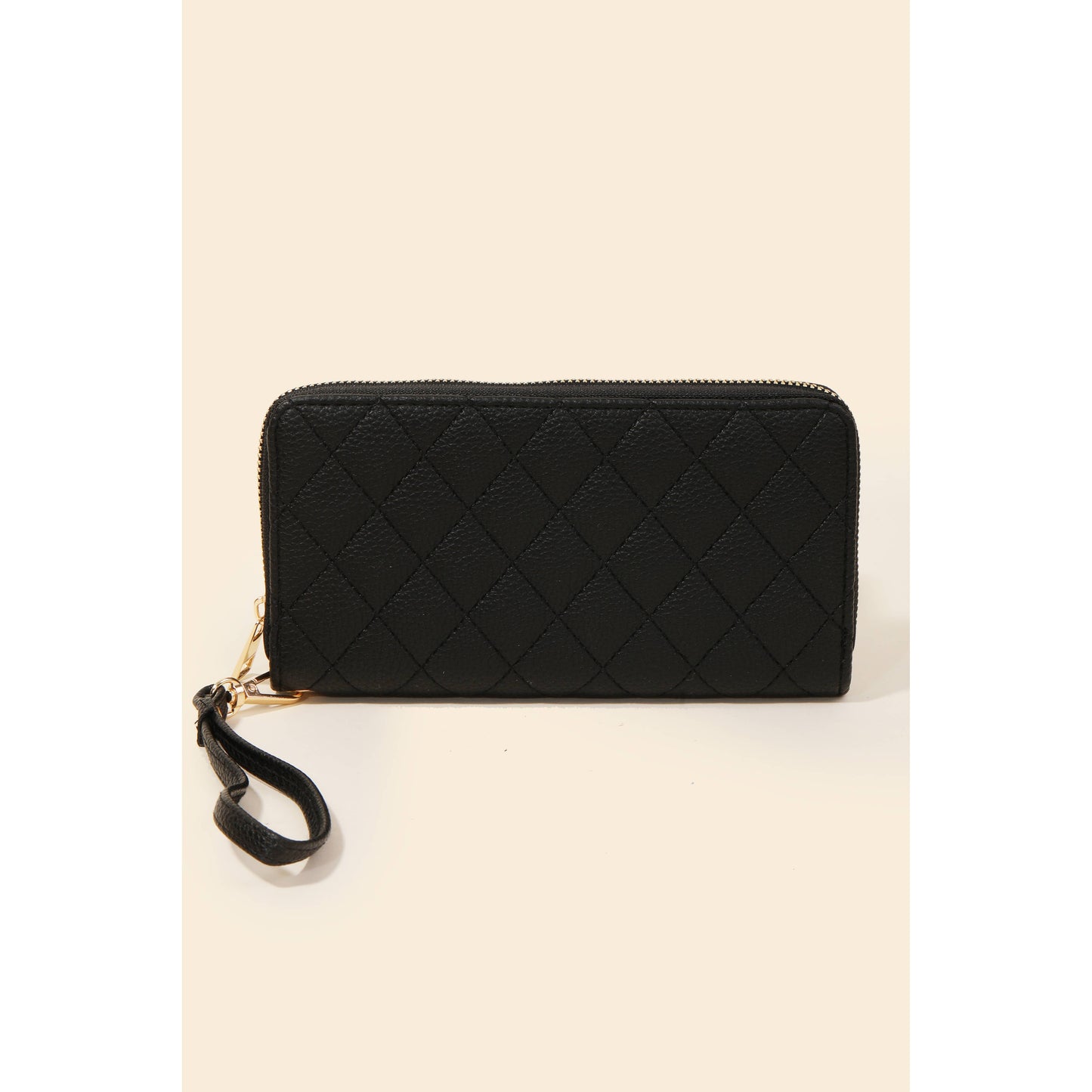 Diamond Pattern Faux Leather Rectangle Wallet