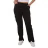 Womens Mid Rise Straight Leg Pants with Cargo Pockets