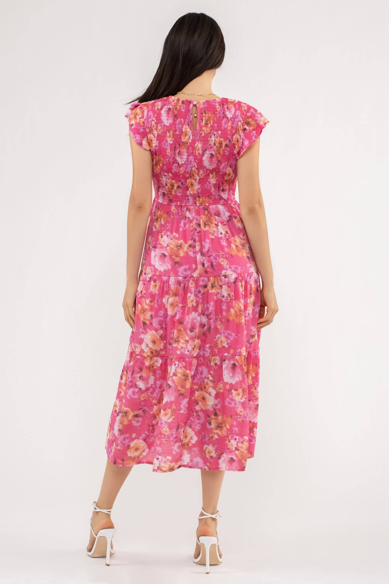 ROUND NECK FLORAL DRESS