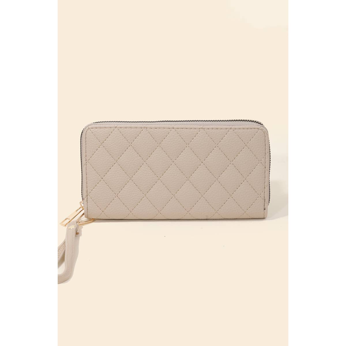 Diamond Pattern Faux Leather Rectangle Wallet