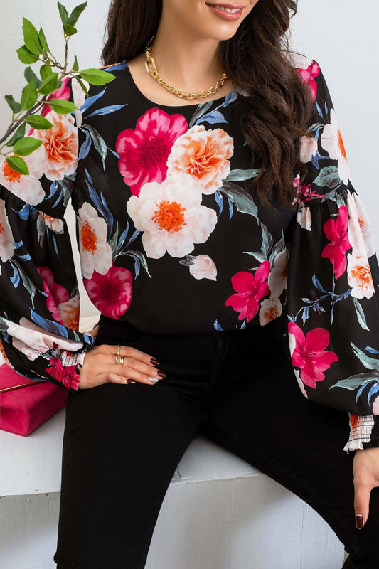 FLORAL DROP SLEEVE TOP